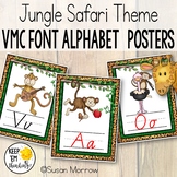 Jungle Theme Victorian Modern Cursive Alphabet Posters, Ju