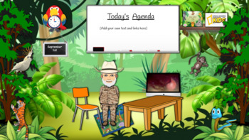 Preview of Jungle Themed Animated Virtual Classroom
