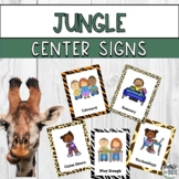 Jungle Animal Print Theme Center Area Signs for PreK Preschool