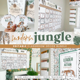 Jungle Themed Classroom Decor Bundle | Safari Animals Neut