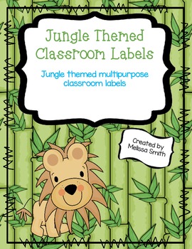 Preview of Jungle Themed Classroom Labels - Edible