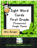 Jungle Themed First Grade Sight Word Cards (treasures)