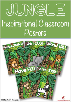 Preview of Jungle Themed - Inspirational Classroom Posters