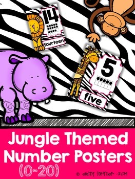 Preview of Jungle Themed Number Posters