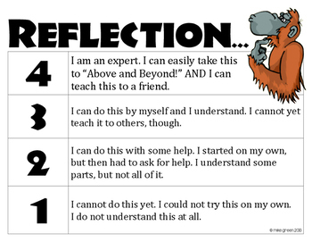 Preview of Jungle-Themed Self-Reflection Rubric