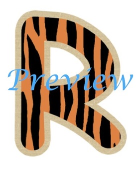 Preview of Jungle Tiger Stripes Alphabet Clip Art Set