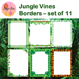 Jungle Vines Borders Set 11 borders full color and black a