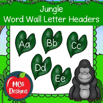 Preview of Jungle Word Wall Letter Headers