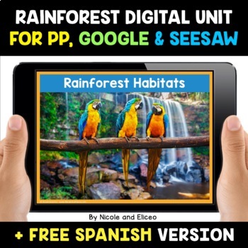 Preview of Jungle Habitats Digital Activities for Google and Seesaw + FREE Spanish
