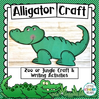 Preview of Jungle and Zoo | Alligator Craft | Class Book and Writing Activities