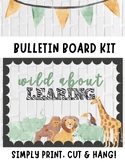 Jungle/animal themed bulletin board kit: "Wild about learning"