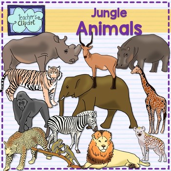 Preview of Jungle animals Clip Art (mammals) {Science clipart}