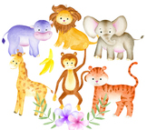 Jungle animals clipart, Watercolor animals, Animal illustr