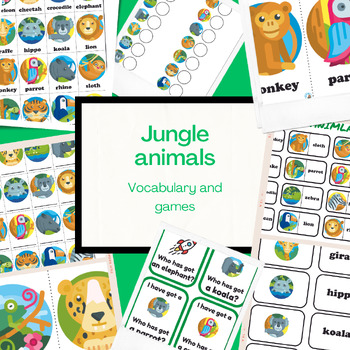 Preview of Jungle animals vocabulary and games