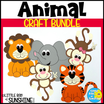 Preview of Jungle or Zoo Animal Craft Bundle