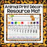 Zoo Animal Print Themed Resource Mats