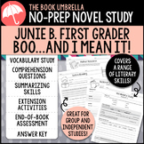 Junie B., First Grader: Boo...And I Mean It Novel Study