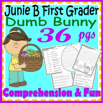 Preview of Junie B Jones Dumb Bunny Easter Chapter Novel Book Study Companion Worksheets