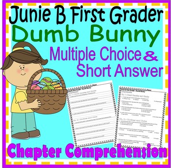 Preview of Junie B Jones Dumb Bunny Easter Reading Comprehension Questions Quiz Tests
