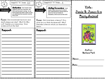 Preview of Junie B. Jones Is a Party Animal Trifold