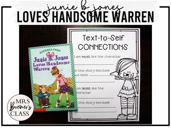 Junie B. Jones Loves Handsome Warren | Book Study Activities by Anita ...