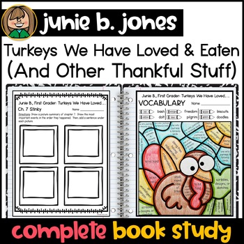 Preview of Junie B. Jones Turkeys We Have Loved and Eaten Novel Study