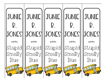 Junie B. Jones and the Stupid Smelly Bus Bookmarks by A Cup of Teaching