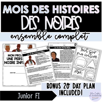 Preview of Junior French Immersion Black History Month Activity Bundle
