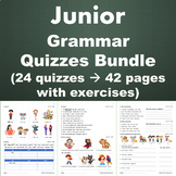Junior - Grammar Quizzes Bundle - 24 quizzes - 42 pages wi