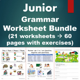 Junior - Grammar Worksheet Bundle - 21 worksheets - 60 pag