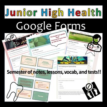 Preview of Junior High Health - Notes, Assessments, Blookets, Study Guides, Labs