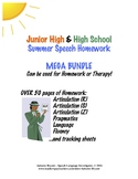 Junior High/High School Summer Speech/LANGUAGE Homework