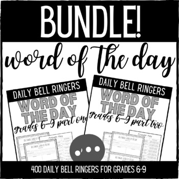 Preview of Junior High/Middle School Word of the Day Bell Ringer BUNDLE