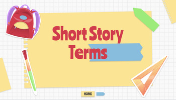 Preview of Junior High School- English Short Story Terms (Intro to English 7-9)