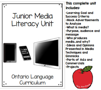 Preview of Junior Media Literacy Full Unit Including Final Project