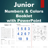 Junior - Numbers and Colors Booklet with worksheets and qu