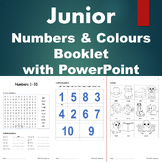 Junior - Numbers and Colours Booklet with worksheets and q