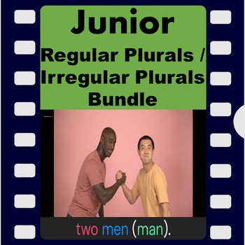 Preview of Junior - Plurals (-s, -es, -ies) / Irregular Plurals - Videos with audio -Bundle