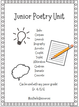 Preview of Junior Poetry Unit (Grades 4/5/6)