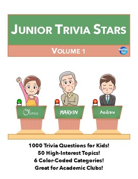 Preview of Junior Quiz Stars - 1000 Quiz Trivia Game Questions 50 Categories