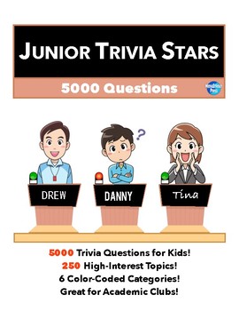 Preview of Junior Quiz Stars - COLLECTION - 5000 Quiz Trivia Game Questions 250 Categories