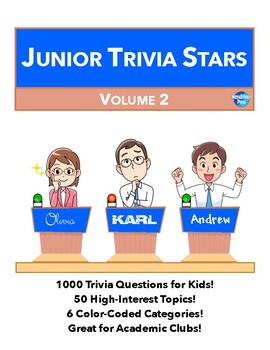 Preview of Junior Quiz Stars II - 1000 Quiz Trivia Game Questions 50 Categories