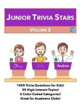 Preview of Junior Quiz Stars III - 1000 Quiz Trivia Game Questions 50 Categories
