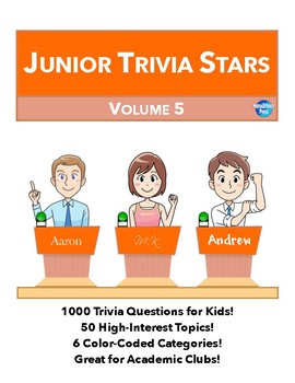 Preview of Junior Quiz Stars V - 1000 Quiz Trivia Game Questions 50 Categories
