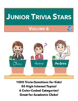 Preview of Junior Quiz Stars VI - 1000 Quiz Trivia Game Questions 50 Categories