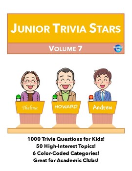 Preview of Junior Quiz Stars VII - 1000 Quiz Trivia Game Questions 50 Categories