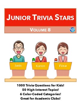 Preview of Junior Quiz Stars VIII - 1000 Quiz Trivia Game Questions 50 Categories