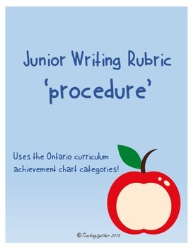 Preview of Junior Writing Rubric - Procedure