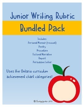 Preview of Junior Writing Rubrics - Bundle Pack