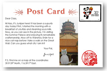 Preview of Juniper the Cat Explorer Post Cards